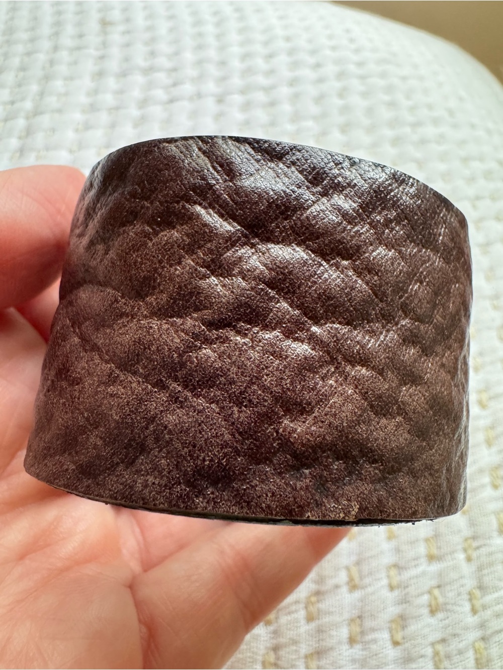 Shark Leather Cuff Bracelet - Dark Brown